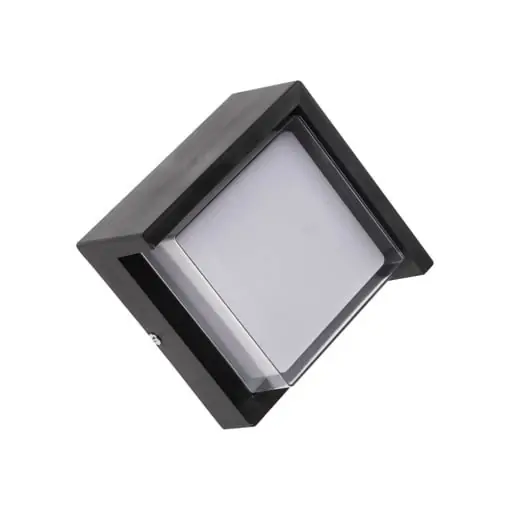 Aplica LED exterior Erste Siera Square, 12W, lumina rece 6000K, negru, IP65, corp iluminat perete patrata Cel mai vândut