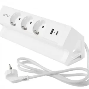 Vezi acum Priza de colt, 3 x Schuko, 2 x USB, alba, Basco, GTV