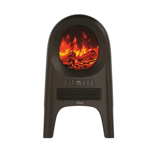 Aeroterma tip semineu, ceramica, 2000 W, 2 trepte de incalzire, display LED, termostat reglabil, telecomanda, timer, ZLN-5664, Zilan, Negru Ofertă limitată