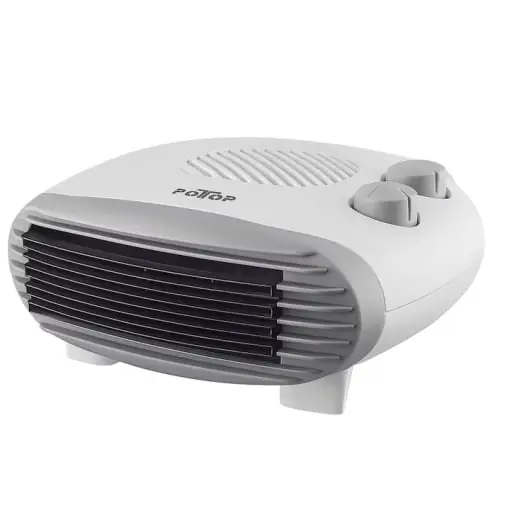 Aeroterma de podea, 2000 W, 2 trepte incalzire, aer cald / rece, termostat reglabil, Alb Popular