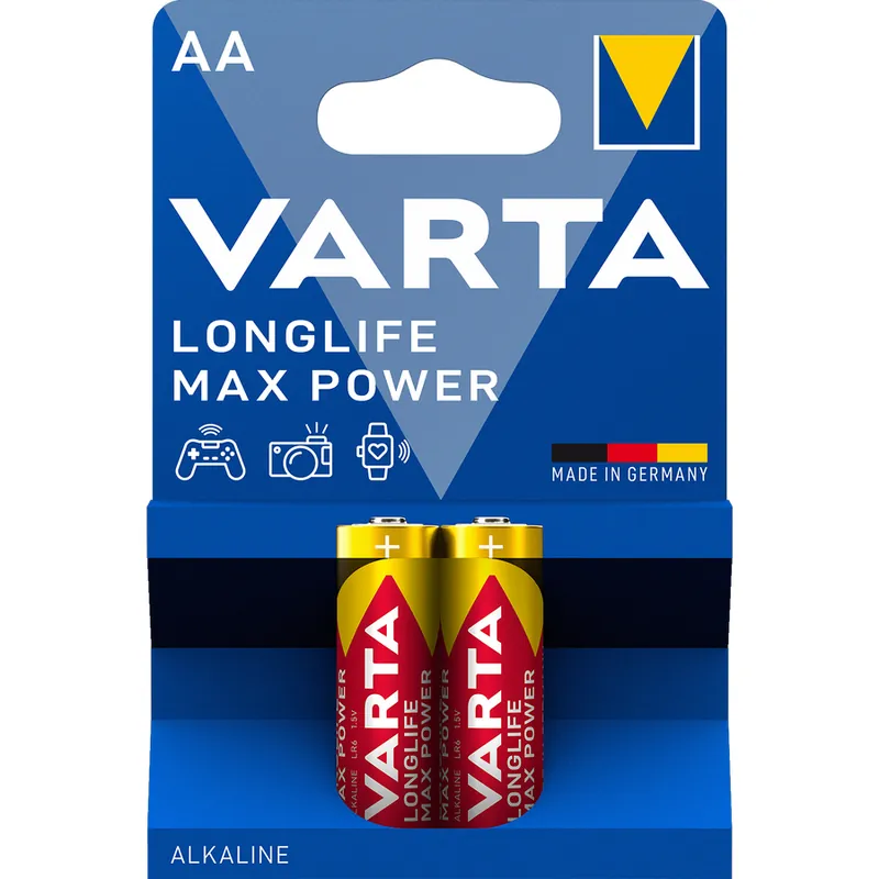 Baterie alkaline LR6 AA 2buc/set longlife max power 1412 Varta Nu rata