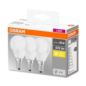 3 Becuri LED Osram Base Classic B, E14, 4.9W (40W), 470 lm, luminacalda(2700K) Retur gratuit