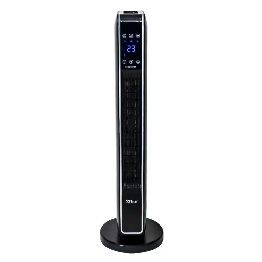 Aeroterma turn, ceramica, 2200 W, 2 trepte incalzire, telecomanda, ecran tactil, ZLN-2076, Zilan, Negru Livrare expres