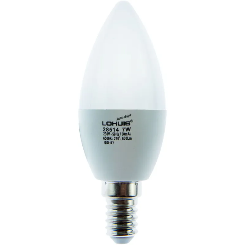 Livrare gratuită Bec lumanare led E14 7W 600lm lumina rece 28514 Lohuis
