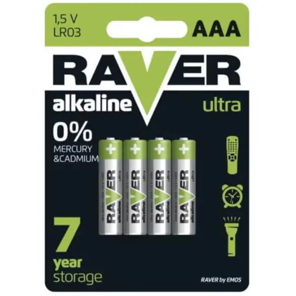 Reducere specială Baterie ultra alkalina r03-aaa 4buc/set Raver B7911