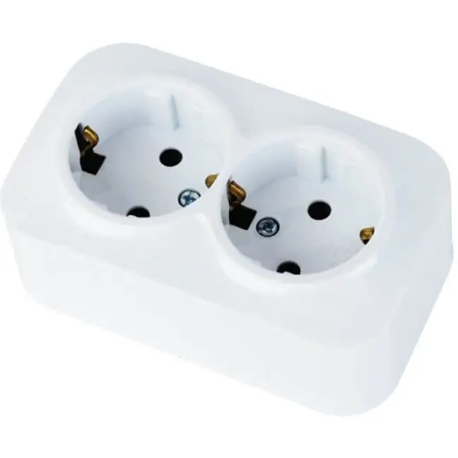 Promoție Priza dubla schuko montaj aparent 16a/250v OSSC-112-004-0002-010 alb Horoz