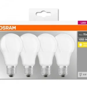 4 Becuri LED Osram Base Classic A, E27, 10W (75W), 1055 lm, luminacalda(2700K) Livrare rapidă