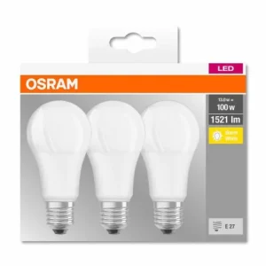 3 Becuri LED Osram Base Classic A, E27, 13W (100W), 1521 lm ,luminacalda(2700K) Reducere extra