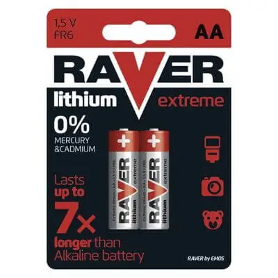 Disponibil imediat Baterie litiu r6-aa 2buc/set Raver B7821