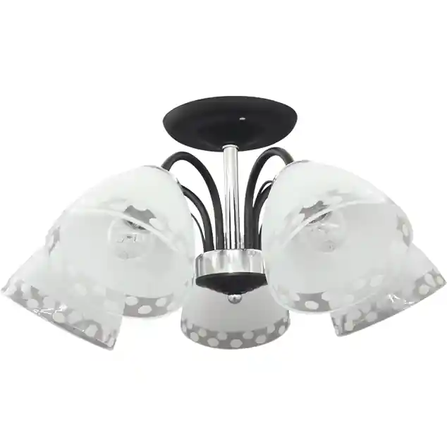 Lichidare de stoc ERSTE Lustra felicia crom+negru+alb 5xE27 60w EL0038044