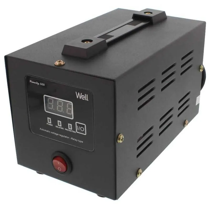 Stabilizator automat de tensiune cu releu 500VA negru well Calitate înaltă