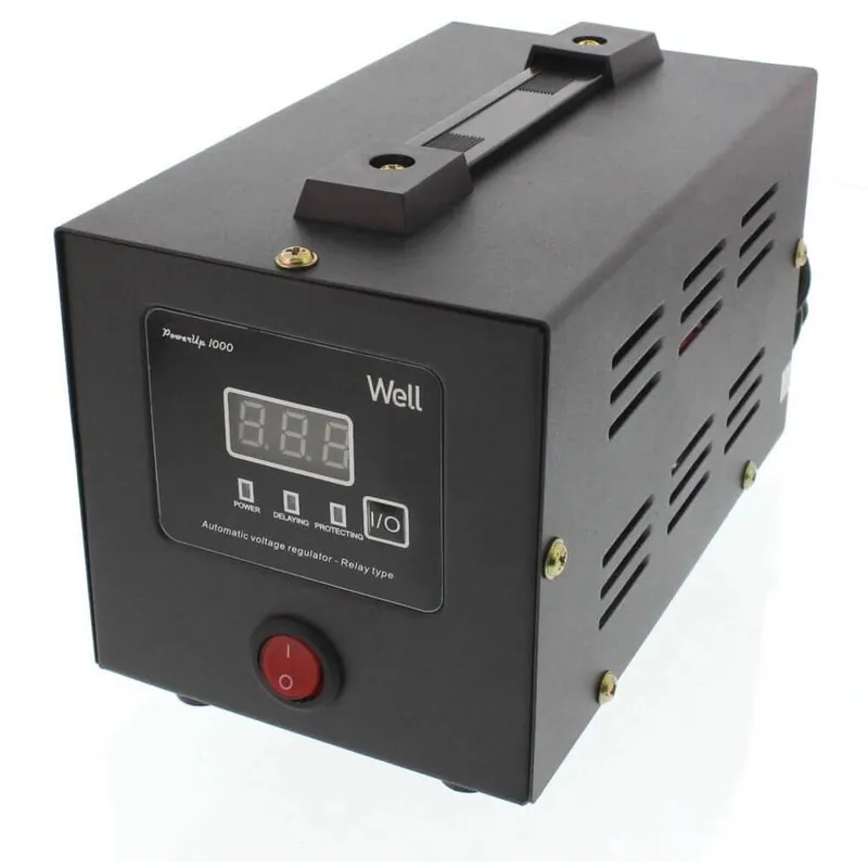 Stabilizator automat de tensiune cu releu 1000va negru Well Ofertă de sezon