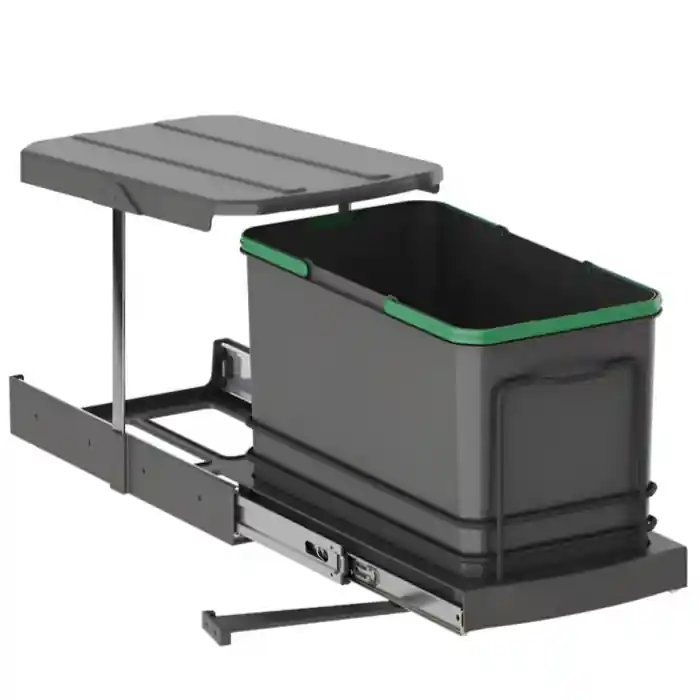 Chilipir Cos de gunoi incorporabil S-2573-A, glisant, cu extragere automata, pentru corp de 400 mm, 16 litri, antracit