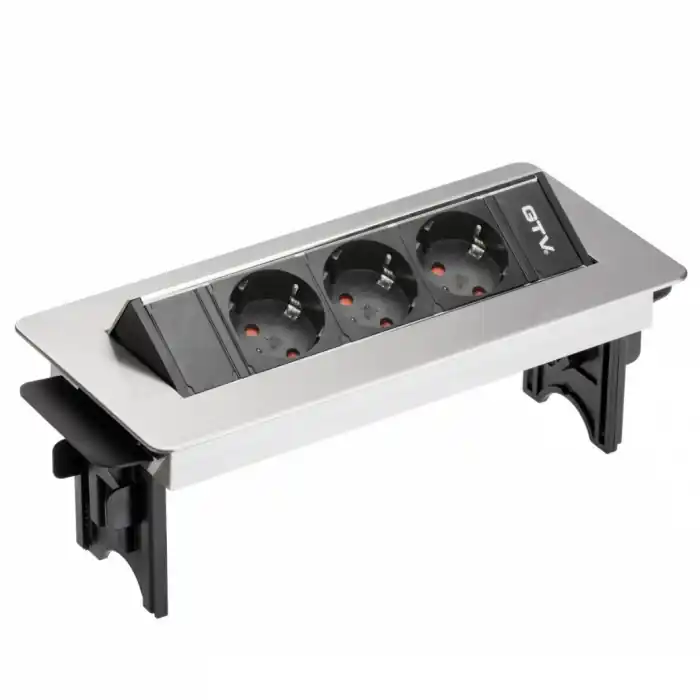 Vezi aici! Priza incorporabila dreptunghiulara, Schuko, otel Super ofertă