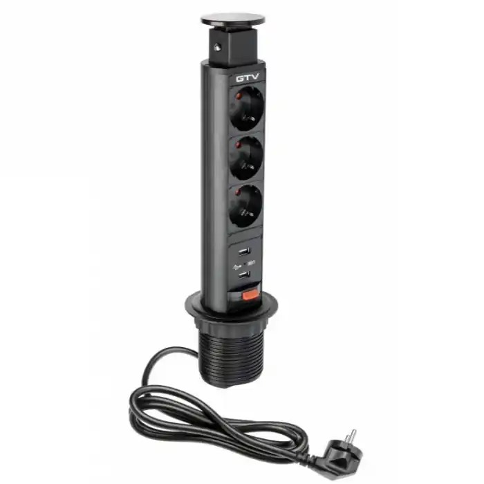 Vezi aici! Priza incorporabila elevator, 3 Schuko, 2 x USB A Reducere specială