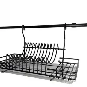 Scurgator de vase pe bara Reling de 600 mm, cu doi suporti de prindere si doua capete, finisaj negru Comandă acum