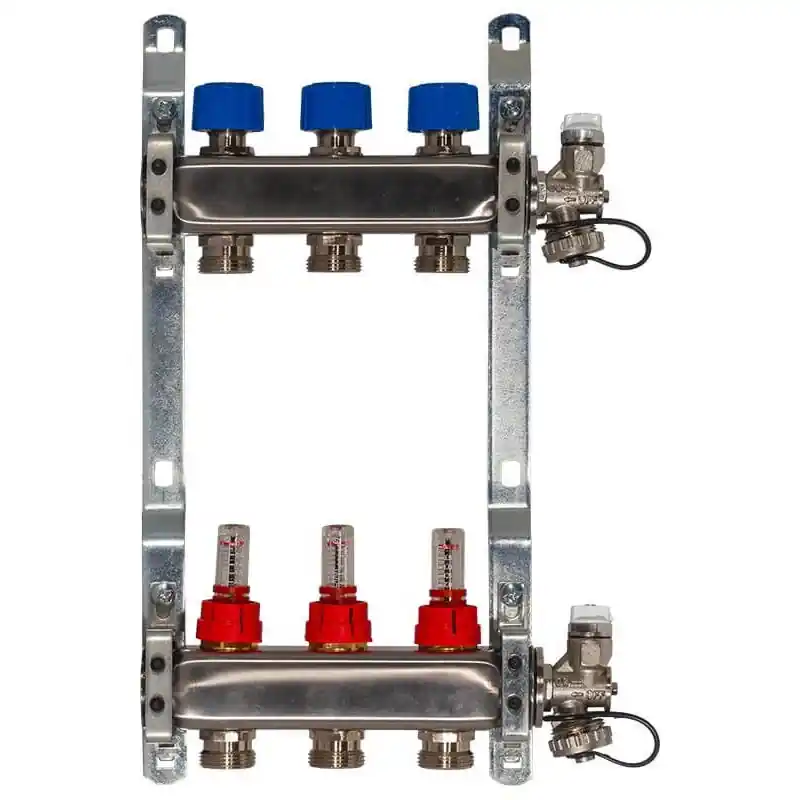 Distribuitor-colector inox cu debitmetre 1x3/4 8 cai Heko Livrare rapidă