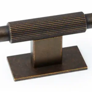 Reducere extra Buton pentru mobila Arpa Plate, finisaj alama rustica, 70x25 mm