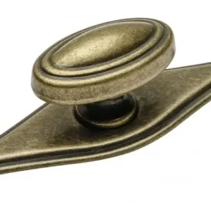 Buton pentru mobila WP-1152, finisaj alama antichizata GT, L:78 mm Plată securizată