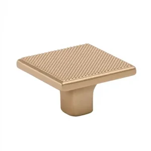 Buton patrat pentru mobila Carter, finisaj auriu mat, 35x35 mm Premium