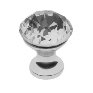 Buton pentru mobila cristal CRPB, finisaj crom lucios+cristal transparent GT, D:25 mm Ofertă exclusivă