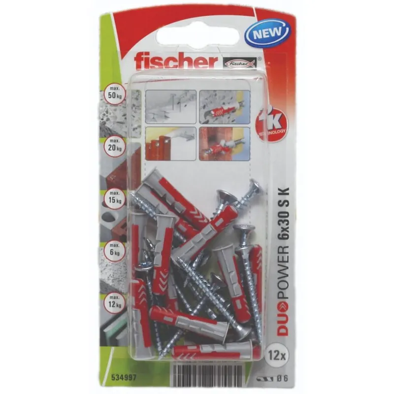 Cel mai vândut Fischer Diblu nylon duopower S K NV 6x30 534997 Profix