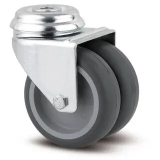 Nu rata Roata pivotanta dubla otel/cauciuc 50mm/70kg cu placa 2970-PJO050-P30 Tente