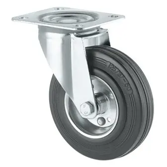 Retur gratuit Roata pivotanta otel/cauciuc 100mm/70kg cu placa 3470-DVR100-P62 Tente