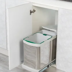 Vezi acum Cos de gunoi incorporabil din otel inoxidabil S2395, colectare selectiva, cu extragere automata, 16+1 litri