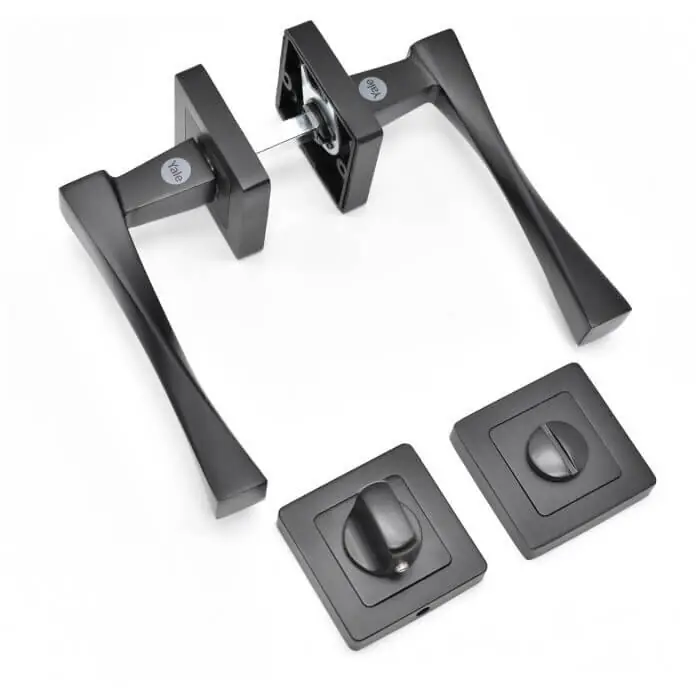 Plată securizată Yale Set maner negru verona wc 35-ZR-8x8-A001-WC-56-11