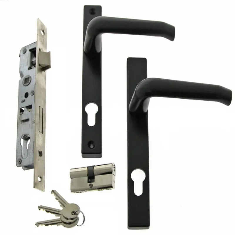 Preferatul clienților Feroneria Set broasca 035-35 cu maner si cilindru 60mm Y85 45203 negru