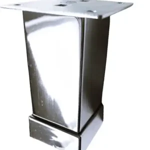 Comandă acum Picior metalic pentru mobilier H:100 mm, finisaj crom lucios, profil patrat 40x40 mm cu masca