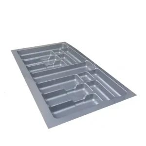 Discount Suport organizare tacamuri, gri, pentru latime exterioara corp 900 mm, montabil in sertar de bucatarie
