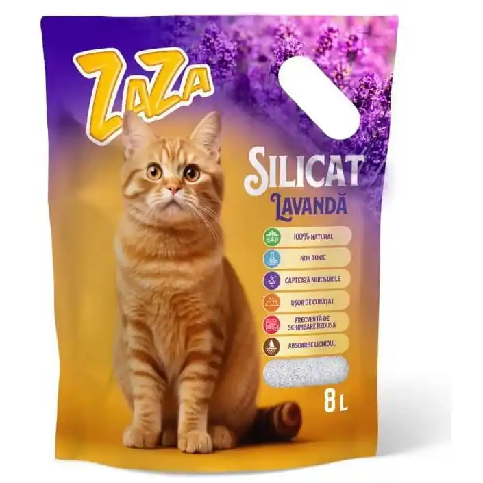 Asternut igienic silicat lavanda 8l GPT320584 Zaza Retur ușor