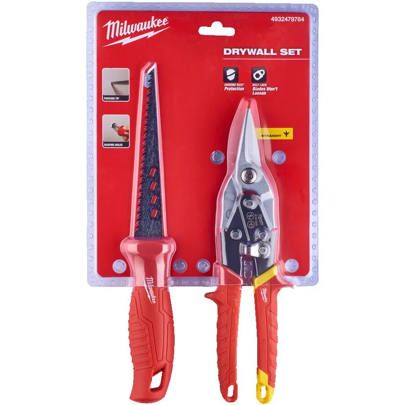 Milwaukee Set pentru rigips (cutit rigips+foarfeca dreapta) 4932479784 Ofertă exclusivă