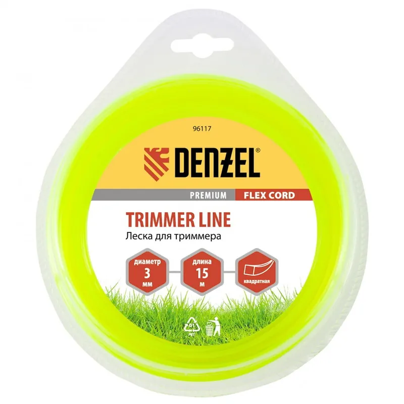 Fir pentru trimmer patrat 3mmx15m flex cord 961177 Denzel Discount