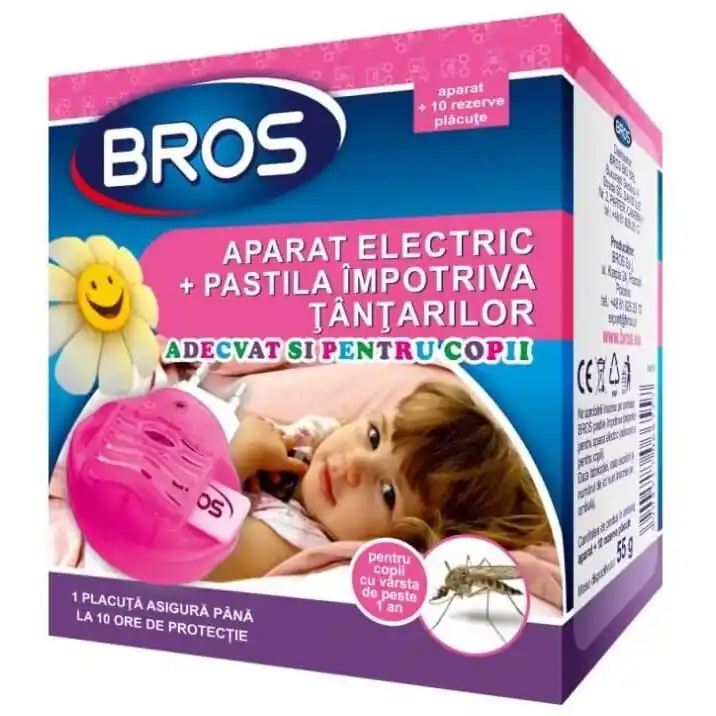 Aparat electric contra tantarilor pentru copii+10 pastile Bros Preț promoțional