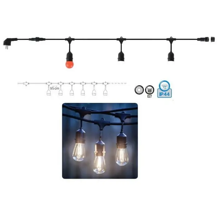 Horoz Ghirlanda E27 IP44 cablu 1.5mm (10m/set) 022-001-0002 Livrare rapidă