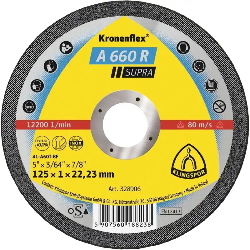 Cel mai bun preț Disc de Debitare Special, A 660 R, pentru Inox, 125 x 1 x 22 mm, - Trada Marketplace
