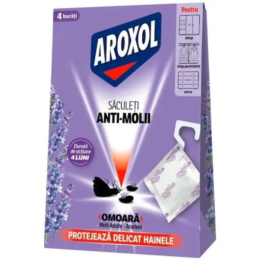 Transport gratuit Set 4 saculeti, impotriva moliilor, Lavanda, Aroxol