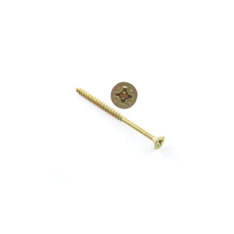 Șurub pentru lemn și PAL cu cap înecat, DIN 7505A, parțial filetat, oțel zincat galben, 6x140/70, PZ3, 100 buc Ultima șansă