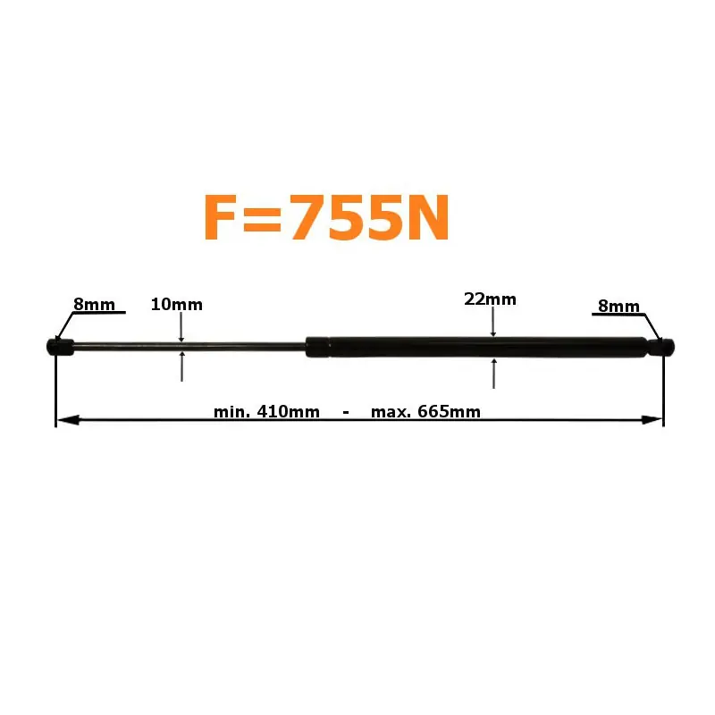 Amortizor cu gaz 665mm 755n Mercedes Viano/Vito Lichidare de stoc