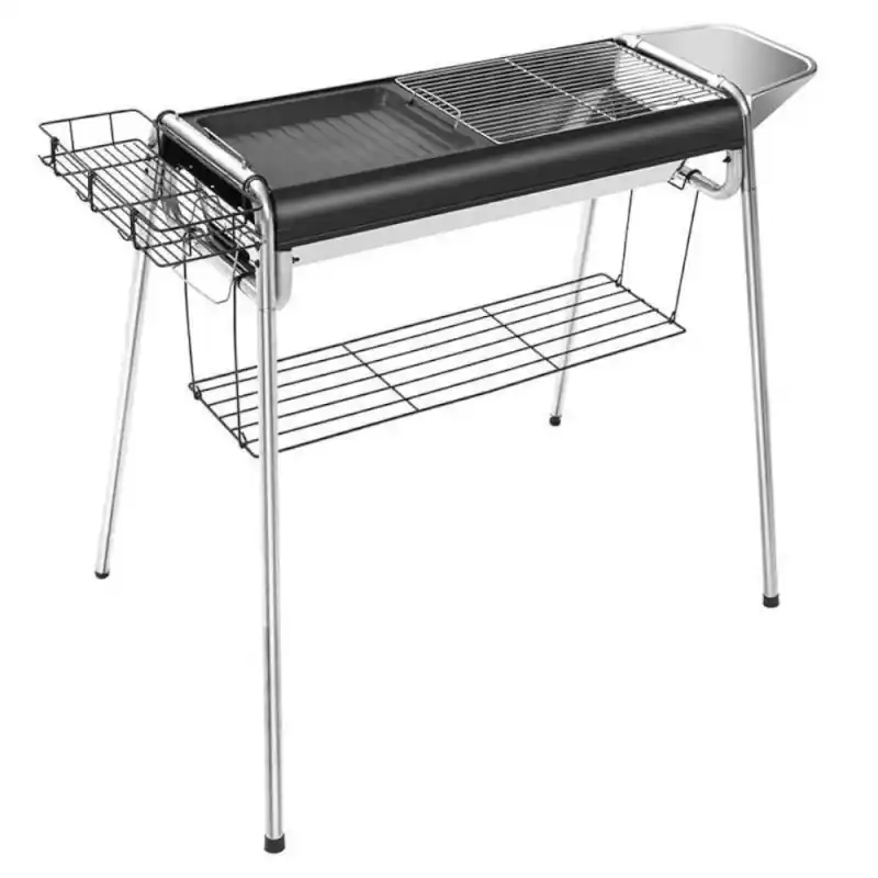 Plată securizată Gratar Inox de Gradina cu Rafturi Laterale, pe Lemne sau Carbuni - Trada Marketplace