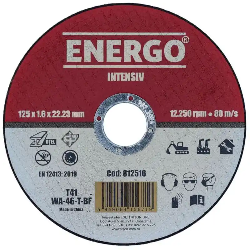 Bestseller Disc abraziv taiere intensiv 125x22.2x1.6mmWA46T tip-41 inox otel Energo ZZ