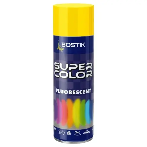 Vopsea spray, galben fluorescent, interior / exterior, 400 ml, Bostik Lichidare de stoc