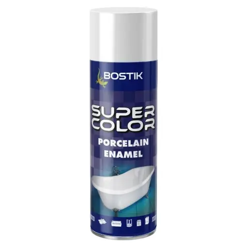 Vopsea spray, email si ceramica, alb, interior, 400 ml, Bostik Lichidare de stoc