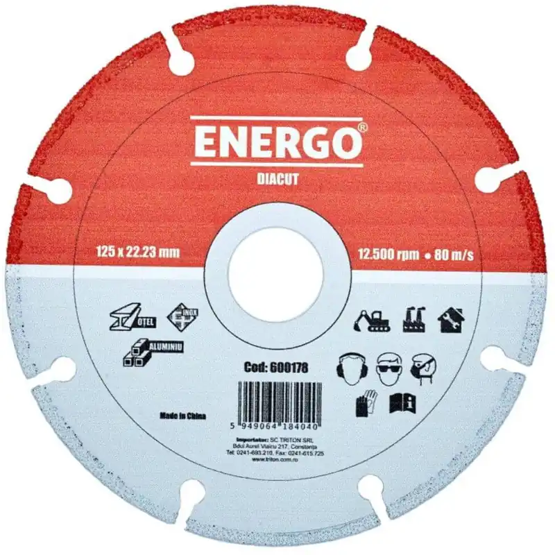 Bestseller Disc diamantat taiere diacut 125x22.2mm sector diamante lipite electroplacare metal-universal Energo