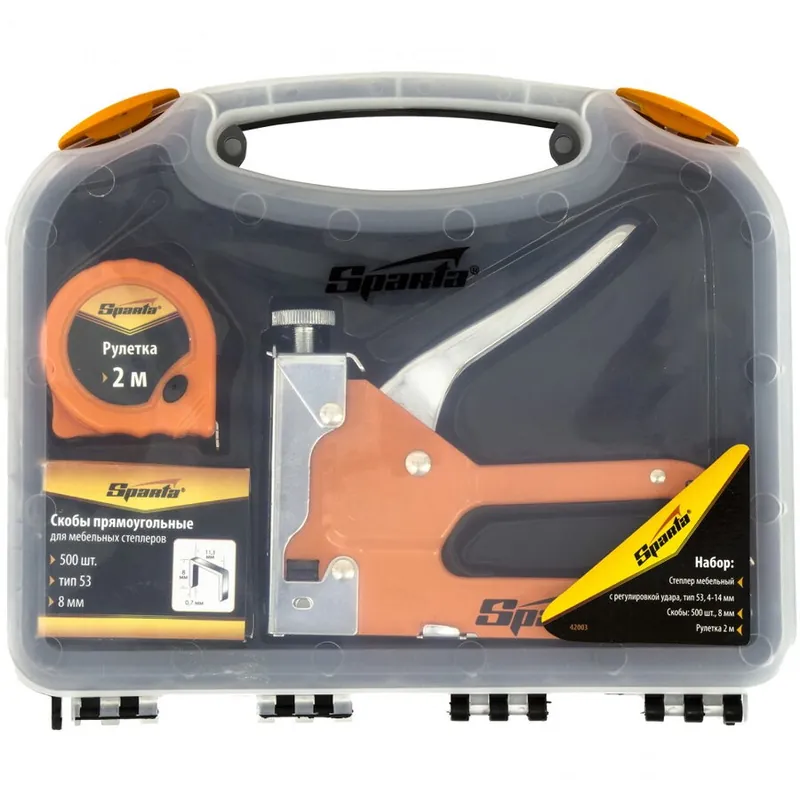 Calitate înaltă Set (capsator reglabil, capse 500b, ruleta 2m) 420037 Sparta