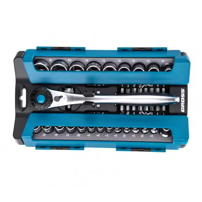 Reduceri Set capete tubulare clichet 120 dinti 41 piese 1/2 1/4" crv 14143 Gross