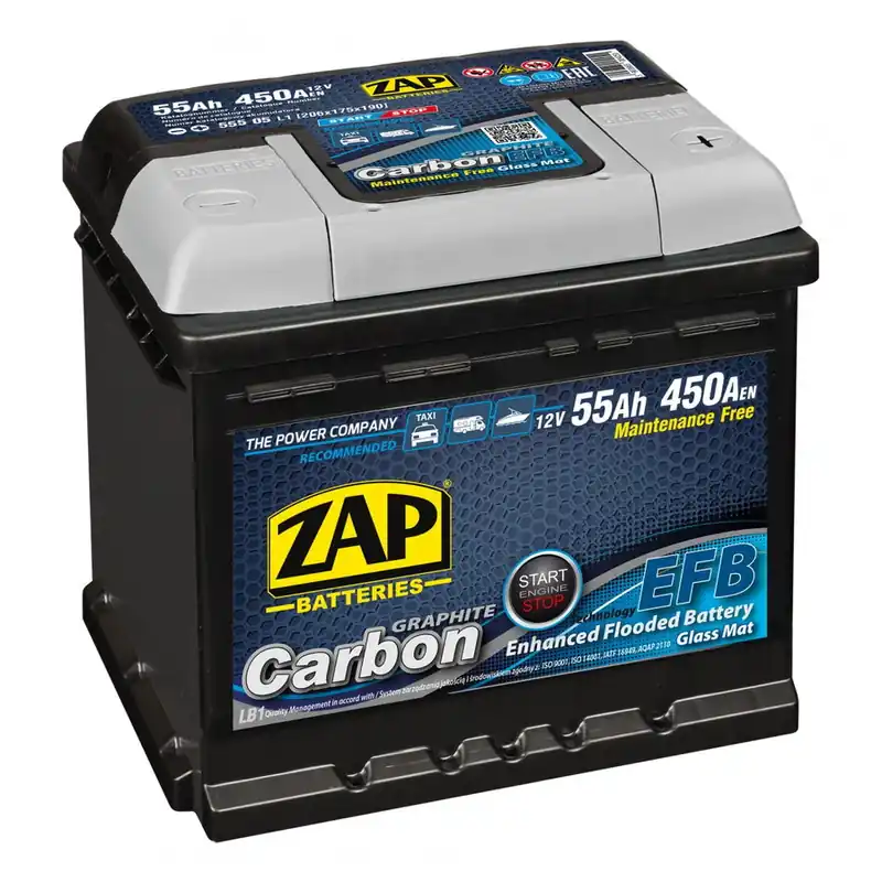 Ofertă de sezon ZAP Baterie auto carbon EFB 12V 55AH